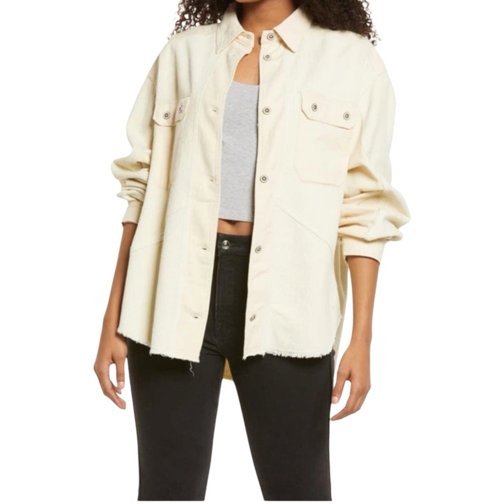 Thread & Supply Corduroy Shirt Jacket in Ecru (A-1)